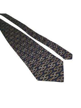 Louis Feraud Imported Silk Necktie Navy Menswear Vintage Work Office Dad Gift